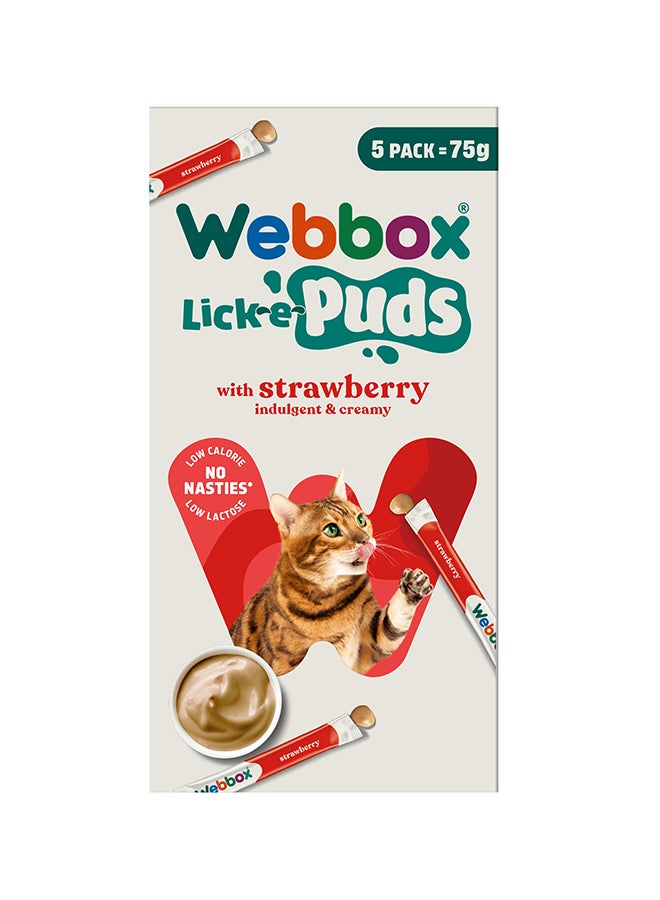 Webbox Lick-e-Puds with Strawberry Cat Treats 5 x 15 g